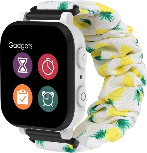 MoKo 3Pack Scrunchie Band Compatible with Gizmo Watch 3 2 1/Gabb Watch 3 2 1/SyncUP Kids Watch, Cute Elastic Replacement Wristband Strap Stretchy Bands for Kids, Purple Pink+Pink Blue+Oil Painting in Saudi Arabia