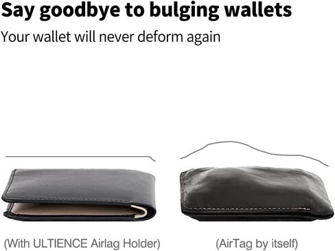 [Never Pops Out, Double-Sided Flat] Upgraded AirTag Holder for Wallet, Apple AirTag Card Case, Slimmer Than AirTag Itself, No Bulging, Sturdy, No Deformation of Wallet for Long Time Use (Black) in Saudi Arabia