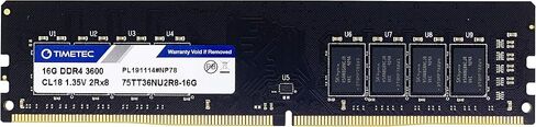 Timetec Pinnacle Konduit 16GB KIT(2x8GB) DDR4 3600MHz PC4-28800 CL18-22-22-42 XMP2.0 Overclocking 1.35V Compatible for AMD and Intel Desktop Gaming PC Memory Module RAM - White in Saudi Arabia