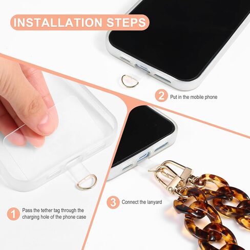 Phone Lanyard Crossbody Phone Lanyard with Tether Tab Acrylic Chain Phone Crossbody Strap with Card Holder in Saudi Arabia