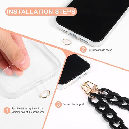 Phone Lanyard Crossbody Phone Lanyard with Tether Tab Acrylic Chain Phone Crossbody Strap with Card Holder in Saudi Arabia