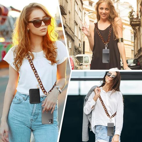 Phone Lanyard Crossbody Phone Lanyard with Tether Tab Acrylic Chain Phone Crossbody Strap with Card Holder in Saudi Arabia