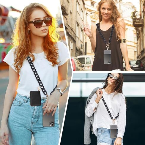 Phone Lanyard Crossbody Phone Lanyard with Tether Tab Acrylic Chain Phone Crossbody Strap with Card Holder in Saudi Arabia