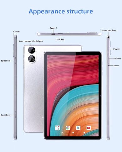 جهاز لوحي أندرويد 10.1 بوصة، 4G LTE بشريحتي اتصال، ذاكرة وصول عشوائي 16 جيجابايت، تخزين 256 جيجابايت، يدعم تمديد 1 تيرابايت، شاشة لمس IPS، كاميرا مزدوجة، واي فاي/WLAN/بلوتوث/نظام تحديد المواقع، TYD-109 in Kuwait