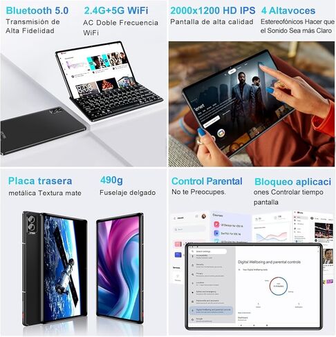 جهاز لوحي أندرويد 10.1 بوصة، 4G LTE بشريحتي اتصال، ذاكرة وصول عشوائي 16 جيجابايت، تخزين 256 جيجابايت، يدعم تمديد 1 تيرابايت، شاشة لمس IPS، كاميرا مزدوجة، واي فاي/WLAN/بلوتوث/نظام تحديد المواقع، TYD-109 in Kuwait