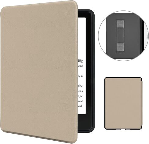 حافظة MOROCK لجهاز Kindle Paperwhite وPaperwhite Signature Edition الجديد كليًا مقاس 6.8 بوصات (الجيل الحادي عشر، إصدار 2021)، غطاء جلد PU خفيف الوزن مع حزام يد، خاصية النوم/الاستيقاظ التلقائي، طباعة الفهد الكاكي in Kuwait