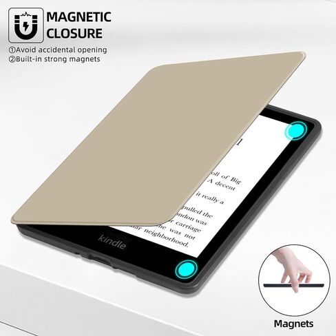 حافظة MOROCK لجهاز Kindle Paperwhite وPaperwhite Signature Edition الجديد كليًا مقاس 6.8 بوصات (الجيل الحادي عشر، إصدار 2021)، غطاء جلد PU خفيف الوزن مع حزام يد، خاصية النوم/الاستيقاظ التلقائي، طباعة الفهد الكاكي in Kuwait