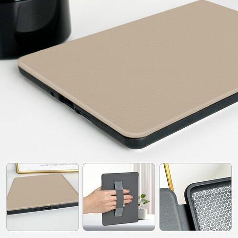 حافظة MOROCK لجهاز Kindle Paperwhite وPaperwhite Signature Edition الجديد كليًا مقاس 6.8 بوصات (الجيل الحادي عشر، إصدار 2021)، غطاء جلد PU خفيف الوزن مع حزام يد، خاصية النوم/الاستيقاظ التلقائي، طباعة الفهد الكاكي in Kuwait