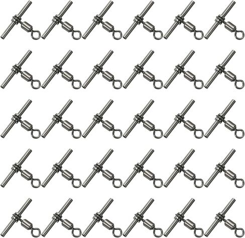 PATIKIL Fishing Swivels, 3-Way T-Shape Brass Swivel Sleeve Fishing Tackle High Strength Cross Line Swivels for Rigs Freshwater Saltwater in Kuwait
