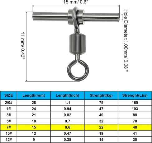 PATIKIL Fishing Swivels, 3-Way T-Shape Brass Swivel Sleeve Fishing Tackle High Strength Cross Line Swivels for Rigs Freshwater Saltwater in Kuwait