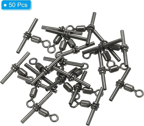 PATIKIL Fishing Swivels, 3-Way T-Shape Brass Swivel Sleeve Fishing Tackle High Strength Cross Line Swivels for Rigs Freshwater Saltwater in Kuwait