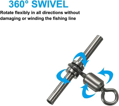 PATIKIL Fishing Swivels, 3-Way T-Shape Brass Swivel Sleeve Fishing Tackle High Strength Cross Line Swivels for Rigs Freshwater Saltwater in Kuwait