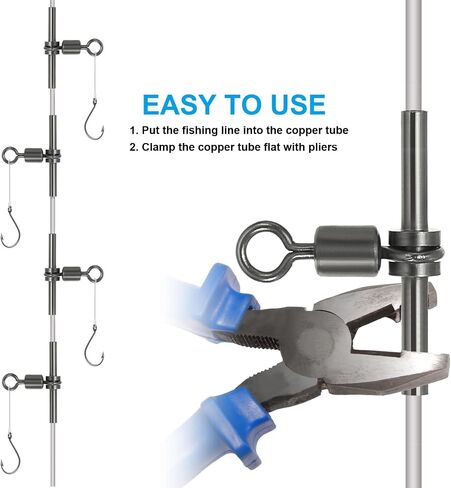 PATIKIL Fishing Swivels, 3-Way T-Shape Brass Swivel Sleeve Fishing Tackle High Strength Cross Line Swivels for Rigs Freshwater Saltwater in Kuwait