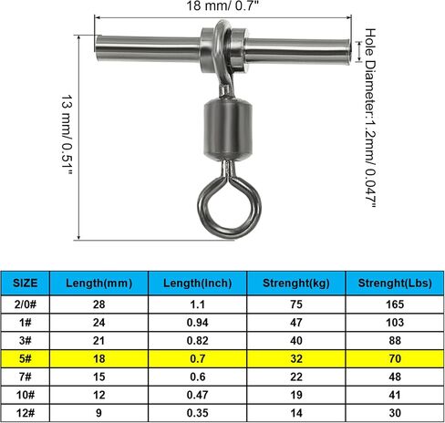 PATIKIL Fishing Swivels, 3-Way T-Shape Brass Swivel Sleeve Fishing Tackle High Strength Cross Line Swivels for Rigs Freshwater Saltwater in Kuwait
