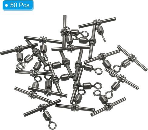 PATIKIL Fishing Swivels, 3-Way T-Shape Brass Swivel Sleeve Fishing Tackle High Strength Cross Line Swivels for Rigs Freshwater Saltwater in Kuwait