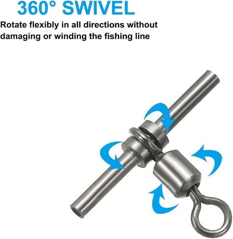 PATIKIL Fishing Swivels, 3-Way T-Shape Brass Swivel Sleeve Fishing Tackle High Strength Cross Line Swivels for Rigs Freshwater Saltwater in Kuwait