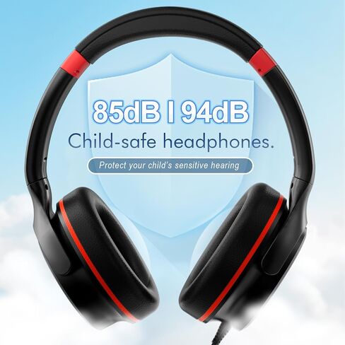Kids Headphones with Safe 85dB/94dB Volume Limiter for Kids/Teens, Foldable HD Stereo Sound Headphones for Kindle Kids/fire Tablet/iPad/Laptop, Headphones with Microphone in Kuwait