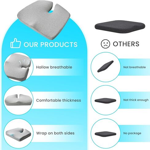Extra-Large Memory seat Cushion 21.5 * 17.7 * 4 inches Suitable for Office Chairs, Cars, Floor has Good air Permeability and Support is The Gift for Large Size and sedentary Crowd (Black) in Saudi Arabia