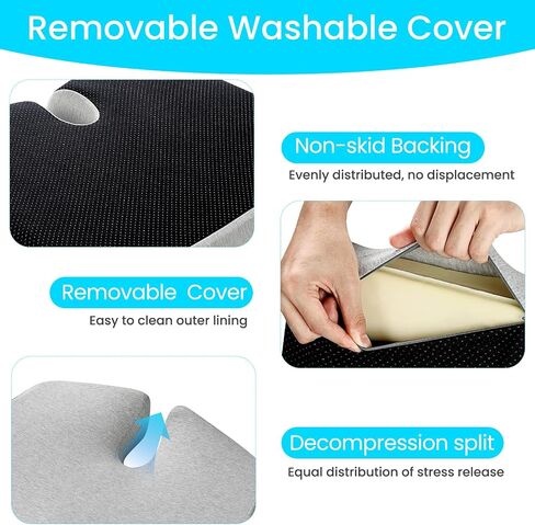 Extra-Large Memory seat Cushion 21.5 * 17.7 * 4 inches Suitable for Office Chairs, Cars, Floor has Good air Permeability and Support is The Gift for Large Size and sedentary Crowd (Black) in Saudi Arabia