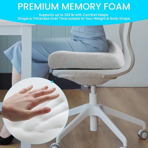 Extra-Large Memory seat Cushion 21.5 * 17.7 * 4 inches Suitable for Office Chairs, Cars, Floor has Good air Permeability and Support is The Gift for Large Size and sedentary Crowd (Black) in Saudi Arabia