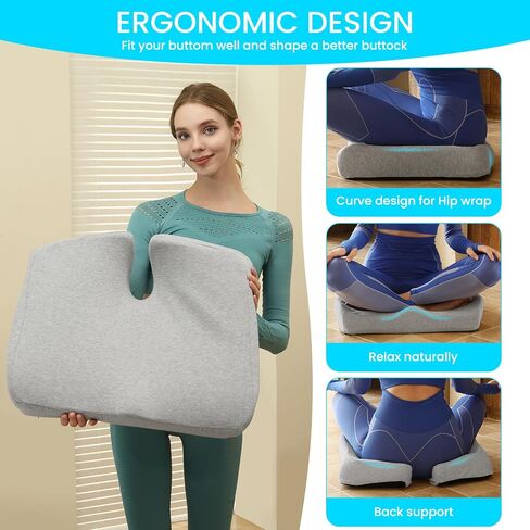 Extra-Large Memory seat Cushion 21.5 * 17.7 * 4 inches Suitable for Office Chairs, Cars, Floor has Good air Permeability and Support is The Gift for Large Size and sedentary Crowd (Black) in Saudi Arabia