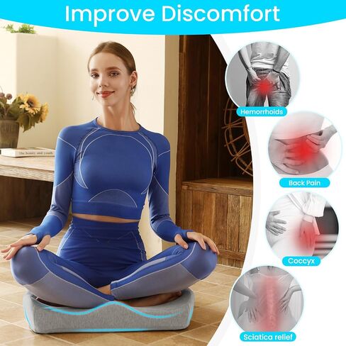 Extra-Large Memory seat Cushion 21.5 * 17.7 * 4 inches Suitable for Office Chairs, Cars, Floor has Good air Permeability and Support is The Gift for Large Size and sedentary Crowd (Black) in Saudi Arabia