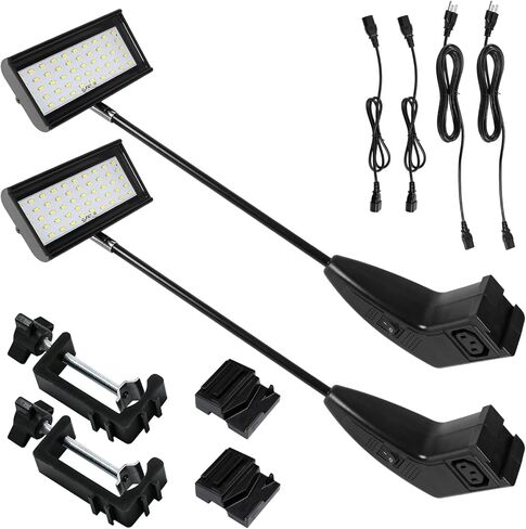 Trade Show Lights LED Display and Exhibit Arm Lighting, Connectable Tradeshow Lights Included Clamps, Mounting Brackets, Power Cables, Connect Cables (2pcs Grey) in Saudi Arabia
