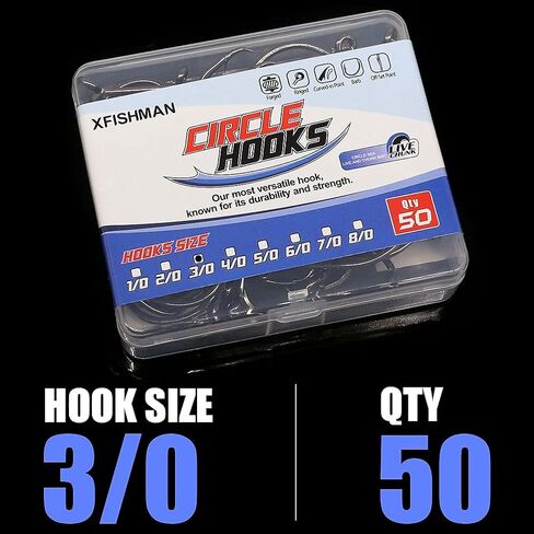 XFISHMAN Circle Hooks - Octopus Hooks Saltwater - 50 Pack #1 12/0 in Saudi Arabia