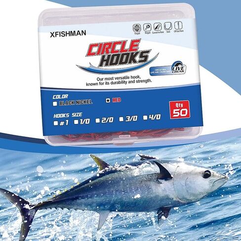 XFISHMAN Circle Hooks - Octopus Hooks Saltwater - 50 Pack #1 12/0 in Saudi Arabia