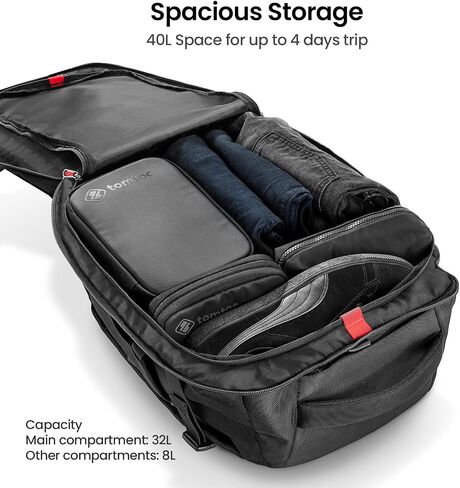tomtoc Travel Backpack 28L, TSA Friendly Flight Approved Carry-on Luggage Hand Water-resistant Lightweight Business Rucksack, Durable Bag Fits 16 Inch Laptop in Saudi Arabia