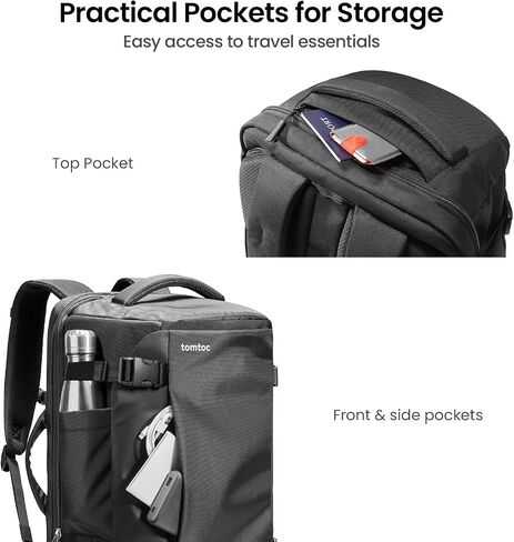 tomtoc Travel Backpack 28L, TSA Friendly Flight Approved Carry-on Luggage Hand Water-resistant Lightweight Business Rucksack, Durable Bag Fits 16 Inch Laptop in Saudi Arabia
