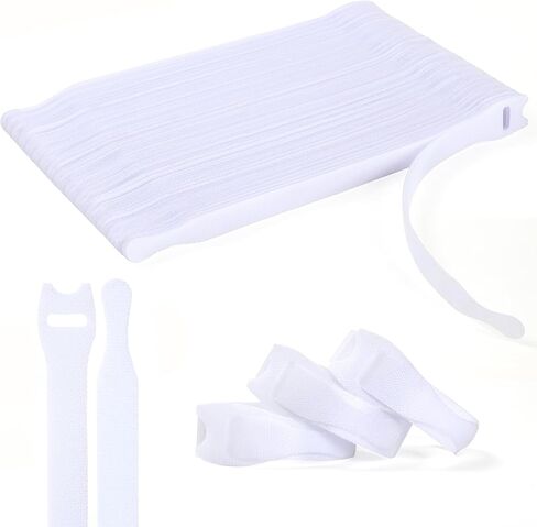 110 قطعة من روابط الكابلات القابلة لإعادة الاستخدام من OneLeaf، ربطات منظم سلك قابلة للتعديل مقاس 8 × 1/2 بوصة، ربطات سلكية لإدارة الكابلات متعددة الأغراض لتنظيم المنزل والمكتب ومراكز البيانات، أبيض (OL-VCT-SG) in Kuwait