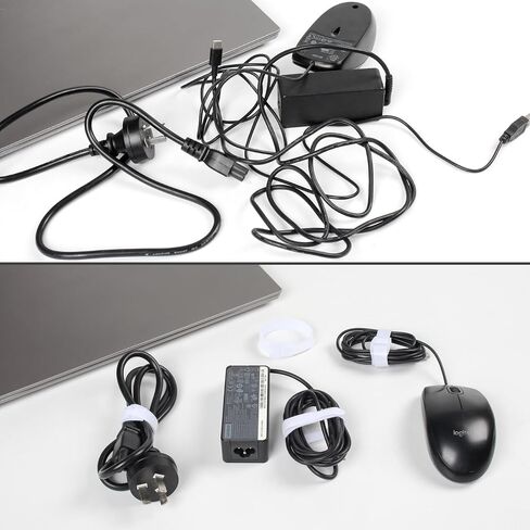 110 قطعة من روابط الكابلات القابلة لإعادة الاستخدام من OneLeaf، ربطات منظم سلك قابلة للتعديل مقاس 8 × 1/2 بوصة، ربطات سلكية لإدارة الكابلات متعددة الأغراض لتنظيم المنزل والمكتب ومراكز البيانات، أبيض (OL-VCT-SG) in Kuwait