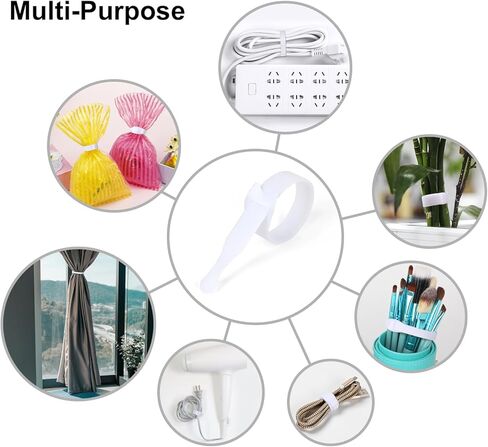 110 قطعة من روابط الكابلات القابلة لإعادة الاستخدام من OneLeaf، ربطات منظم سلك قابلة للتعديل مقاس 8 × 1/2 بوصة، ربطات سلكية لإدارة الكابلات متعددة الأغراض لتنظيم المنزل والمكتب ومراكز البيانات، أبيض (OL-VCT-SG) in Kuwait