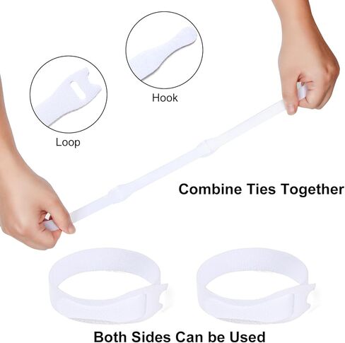 110 قطعة من روابط الكابلات القابلة لإعادة الاستخدام من OneLeaf، ربطات منظم سلك قابلة للتعديل مقاس 8 × 1/2 بوصة، ربطات سلكية لإدارة الكابلات متعددة الأغراض لتنظيم المنزل والمكتب ومراكز البيانات، أبيض (OL-VCT-SG) in Kuwait