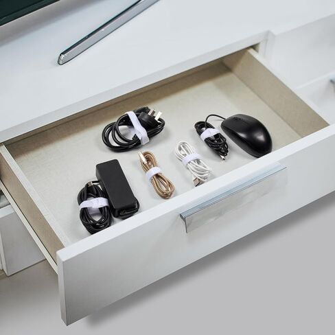 110 قطعة من روابط الكابلات القابلة لإعادة الاستخدام من OneLeaf، ربطات منظم سلك قابلة للتعديل مقاس 8 × 1/2 بوصة، ربطات سلكية لإدارة الكابلات متعددة الأغراض لتنظيم المنزل والمكتب ومراكز البيانات، أبيض (OL-VCT-SG) in Kuwait