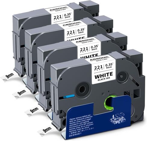 Absonic 10-Pack Tze-121 9mm 0.35 Black on Clear Label Tape Compatible for Brother Tze121 Tz121 Tz-121 P Touch Label Tape 9mm Laminated Clear Tze Tz Tape 3/8 Inch for PTD210 PTD220 PTD410 PTH110 PTD200 in Saudi Arabia