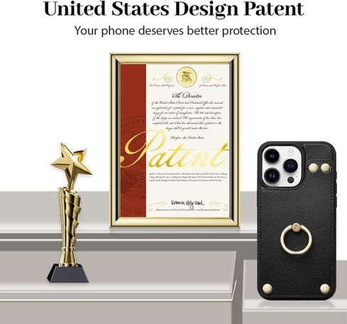 LAMEEKU Wallet Case Compatible with iPhone 14 Pro Max, Leather Case with Card Holder, 360°Rotation Ring Kickstand, RFID Blocking Protective Case Designed for Apple iPhone 14 Pro Max 6.7'' Beige (2022) in Saudi Arabia