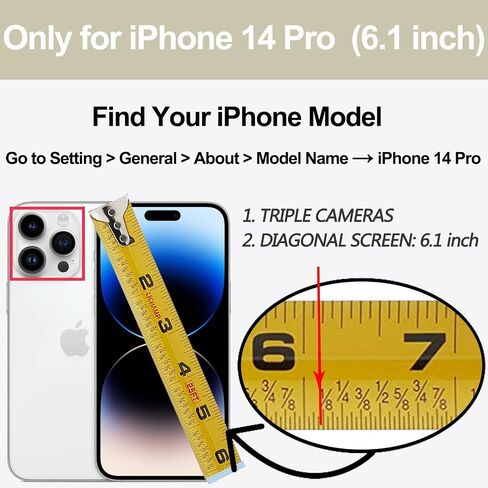 LAMEEKU Wallet Case Compatible with iPhone 14 Pro Max, Leather Case with Card Holder, 360°Rotation Ring Kickstand, RFID Blocking Protective Case Designed for Apple iPhone 14 Pro Max 6.7'' Beige (2022) in Saudi Arabia