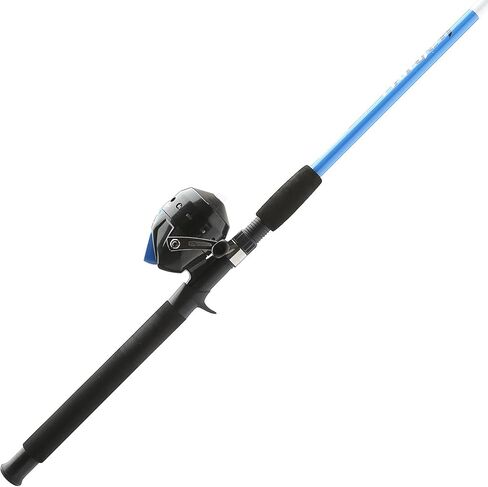 شكسبير تايجر سبينكاست بكرة وقضيب صيد كومبو، 6'6" قضيب مكون من قطعتين، هيكل فارغ من الألياف الزجاجية الأنبوبية، مقبض EVA مريح ومتين in Kuwait