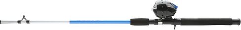 شكسبير تايجر سبينكاست بكرة وقضيب صيد كومبو، 6'6" قضيب مكون من قطعتين، هيكل فارغ من الألياف الزجاجية الأنبوبية، مقبض EVA مريح ومتين in Kuwait