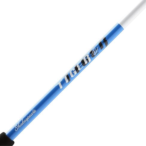 شكسبير تايجر سبينكاست بكرة وقضيب صيد كومبو، 6'6" قضيب مكون من قطعتين، هيكل فارغ من الألياف الزجاجية الأنبوبية، مقبض EVA مريح ومتين in Kuwait