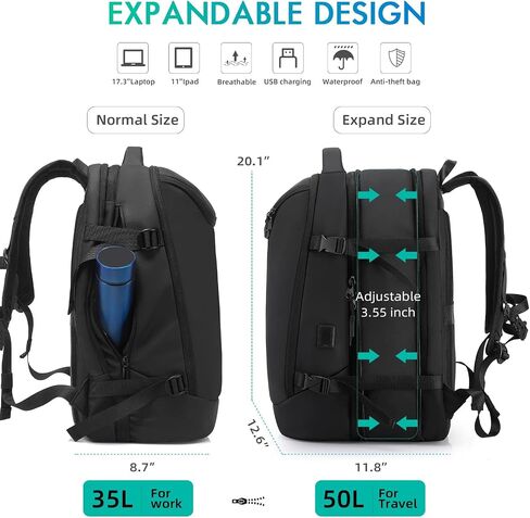 Vacuum backpack with pump,compression backpack for travel,50l Airback Backpack With Vacuum Seal,Business Back Pack,USB Charging Port bags Water Resistant Travel Backpack for Women & Men in Saudi Arabia