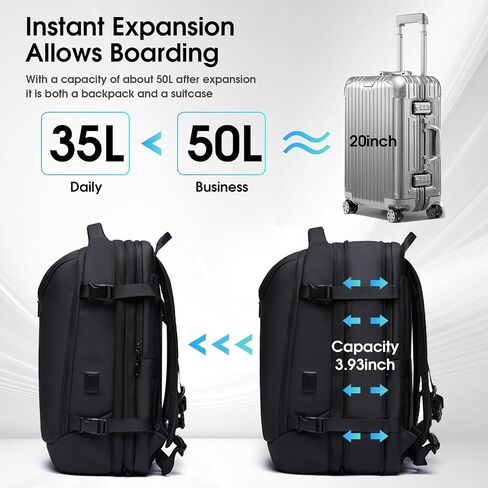 Vacuum backpack with pump,compression backpack for travel,50l Airback Backpack With Vacuum Seal,Business Back Pack,USB Charging Port bags Water Resistant Travel Backpack for Women & Men in Saudi Arabia