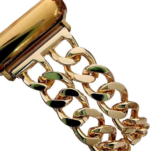 DSAAplus Compatible With Apple Watch Band 38mm 40mm 41mm 42mm 44mm 45mm 46mm 49mm,Stainless Steel Metal Gold Chain Cowboy Style Replacement iWatch Series1/2/3/4/5/6/7/8/9/10/SE/Ultra Strap Wristband in Saudi Arabia