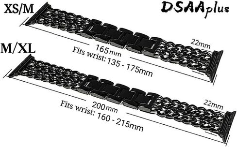 DSAAplus Compatible With Apple Watch Band 38mm 40mm 41mm 42mm 44mm 45mm 46mm 49mm,Stainless Steel Metal Gold Chain Cowboy Style Replacement iWatch Series1/2/3/4/5/6/7/8/9/10/SE/Ultra Strap Wristband in Saudi Arabia