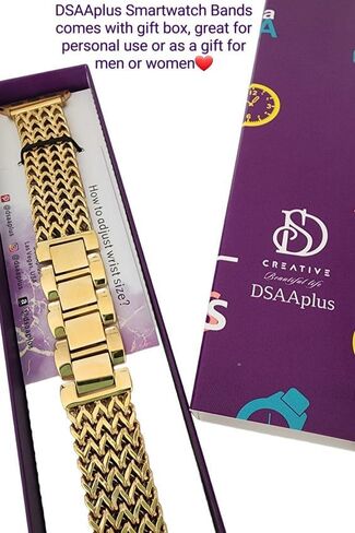 DSAAplus Compatible With Apple Watch Band 38mm 40mm 41mm 42mm 44mm 45mm 46mm 49mm,Stainless Steel Metal Gold Chain Cowboy Style Replacement iWatch Series1/2/3/4/5/6/7/8/9/10/SE/Ultra Strap Wristband in Saudi Arabia