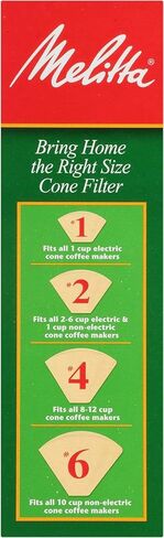 Melitta #4 Cone Coffee Filters, Unbleached Natural Brown, 100 Count (Pack of 3) 300 Total Filters Count - Packaging May Vary in Kuwait