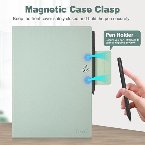 Caweet Case for Remarkable Paper Pro 11.8 Inch 2024 Released, Premium PU Leather Lightweight Book Folio Cover with Bulit-in Magnet & Pen Holder, Black in Kuwait