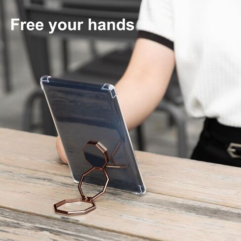 CoBak Clear Case for All-New Kindle Paperwhite 11th Gen 2021 & Signature Edition(6.8") - Lightweight Silicone Back Cover with Hand Strap Finger Grip Holder, Folding Stand Metal Ring Closure in Kuwait